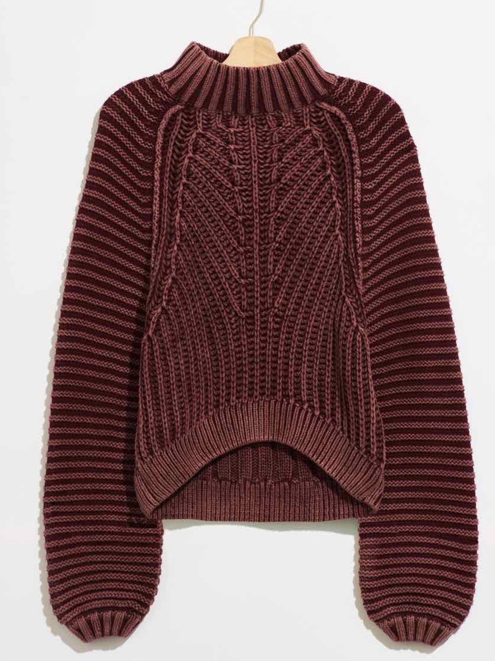 NWOT FREE PEOPLE Sweetheart Chunky Sweater In Garnet Grotto Women’s Medium